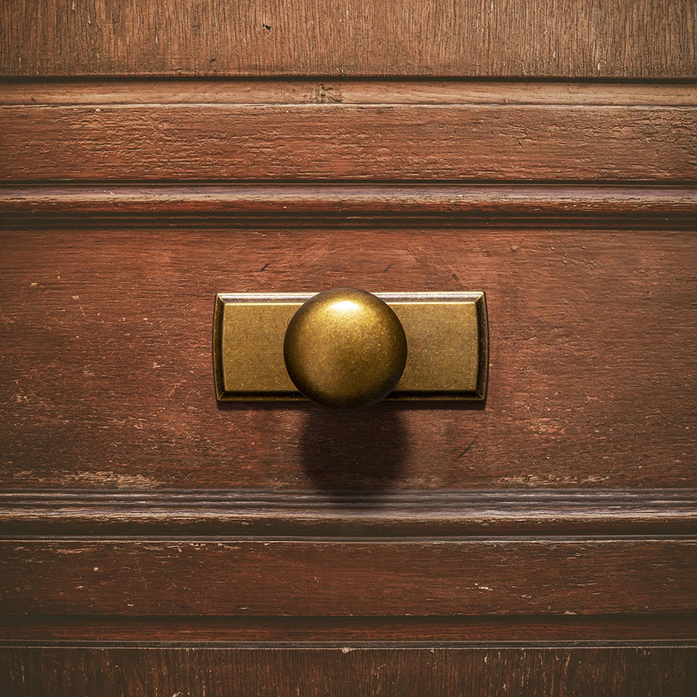 Brass Handle with Backboard Vintage Cover Up