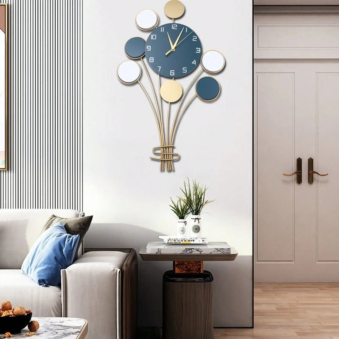 Large Hot Air Balloon Style Wall Clock, Battery Operated Silent