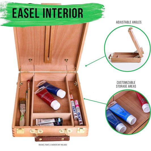 Adjustable Table Sketch box Easel, Storage Case