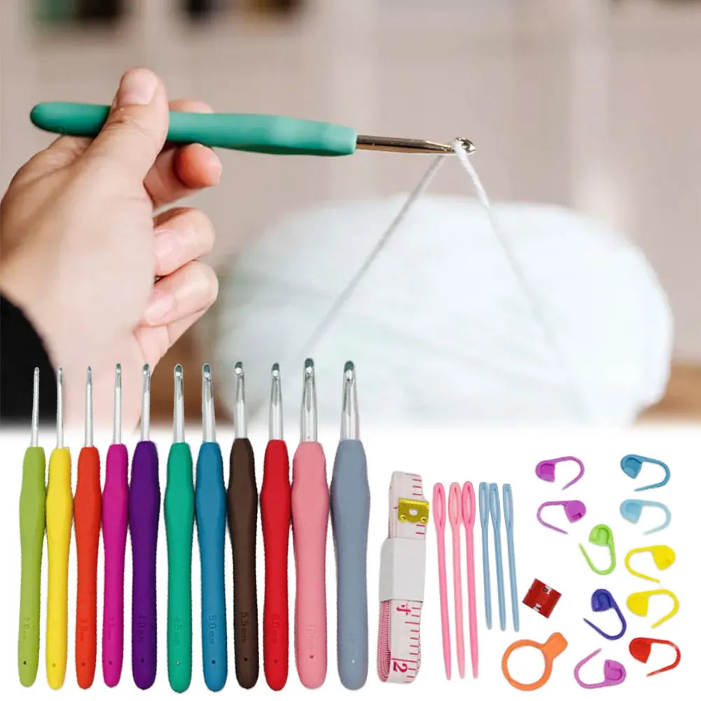 Colorful Aluminum Crochet Hooks Kit with Storage Bag