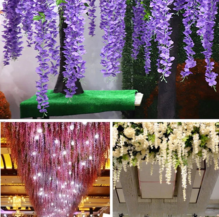 Artificial Wisteria Hanging Garland,  String Flower, Wedding Party