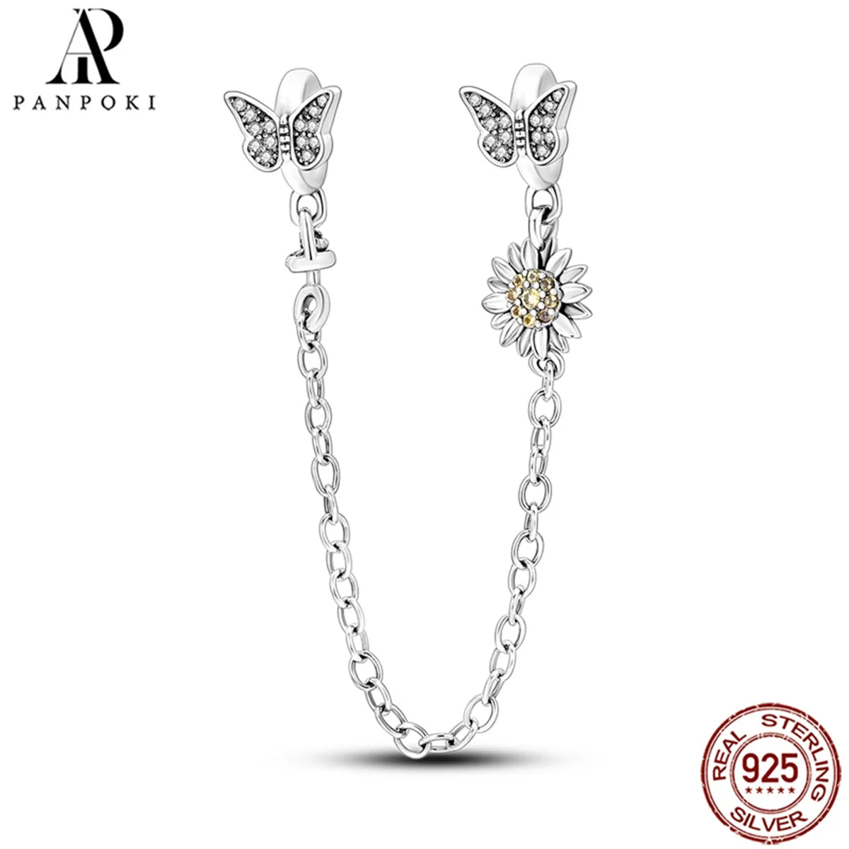 925 Sterling Safety Chain  Fit Pandora Bracelets