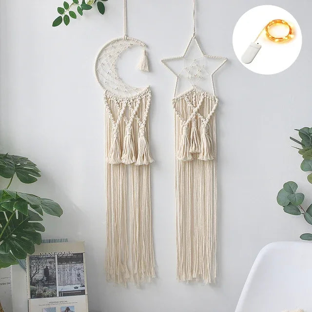 Moon Ramadan Macrame Dream Catcher, Boho Wall Hanging