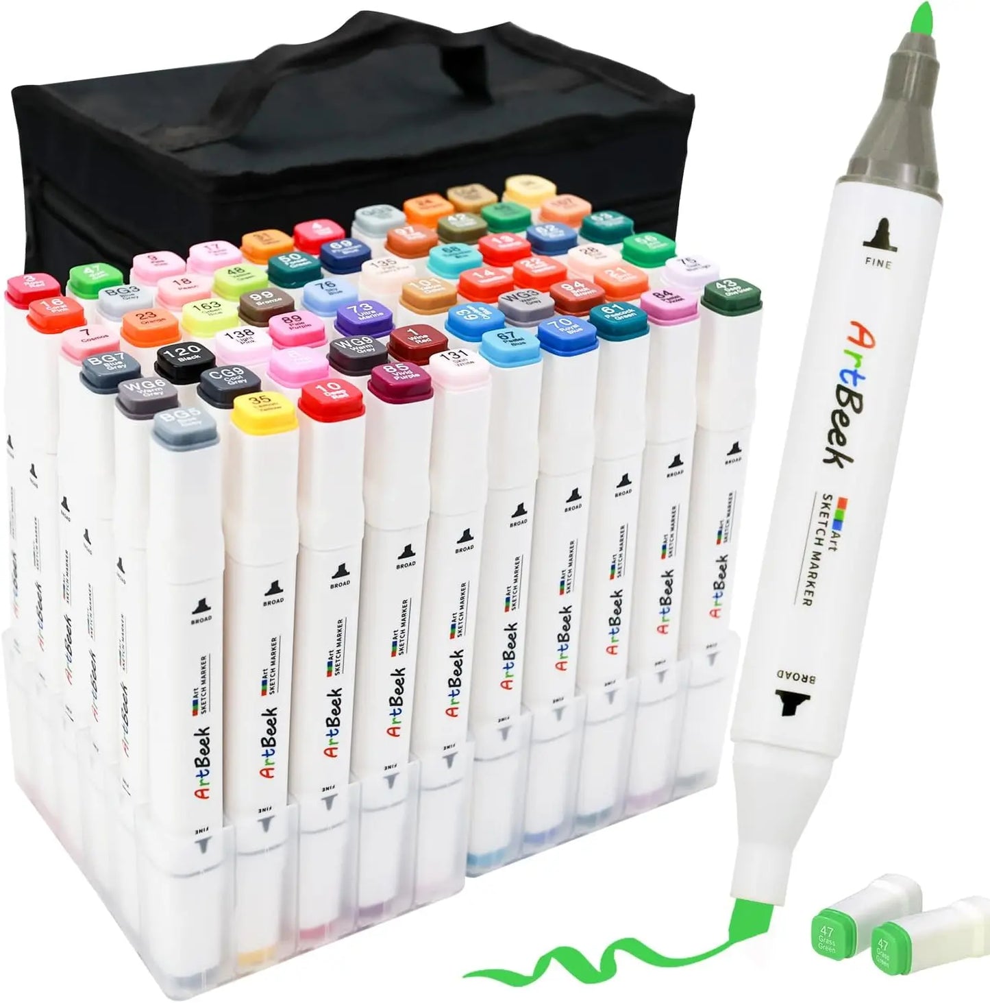 Alcohol Markers Dual Tip, Highlighter, Sketch Markers