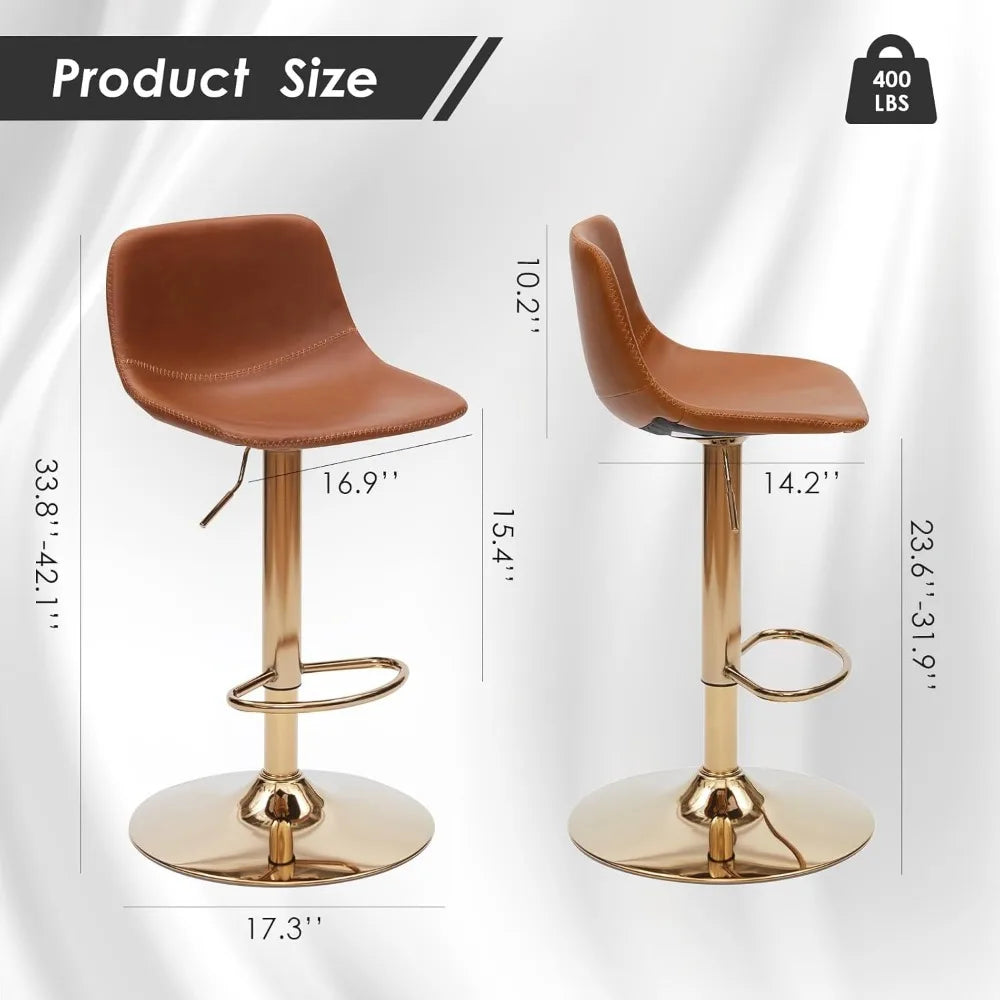 Adjustable Bar Stools Set of 2, Mid Century Modern