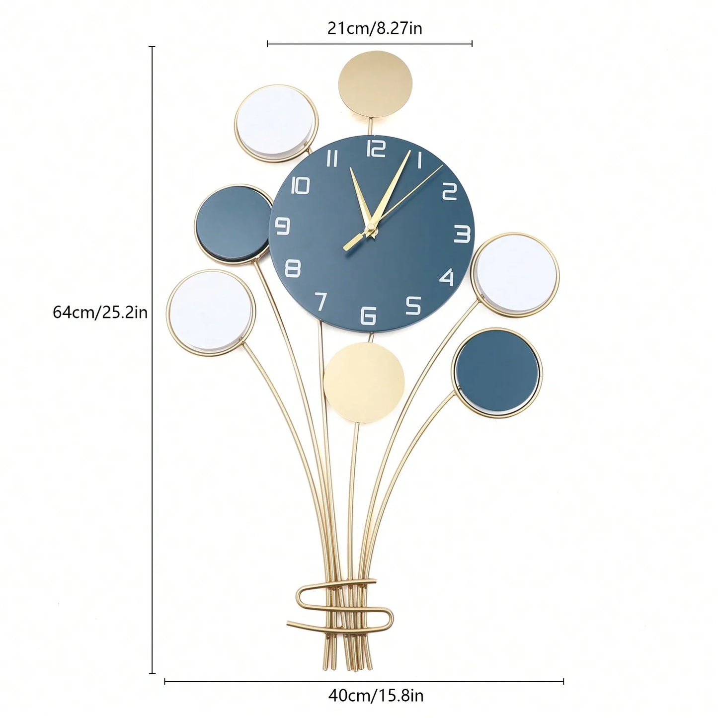 Large Hot Air Balloon Style Wall Clock, Battery Operated Silent
