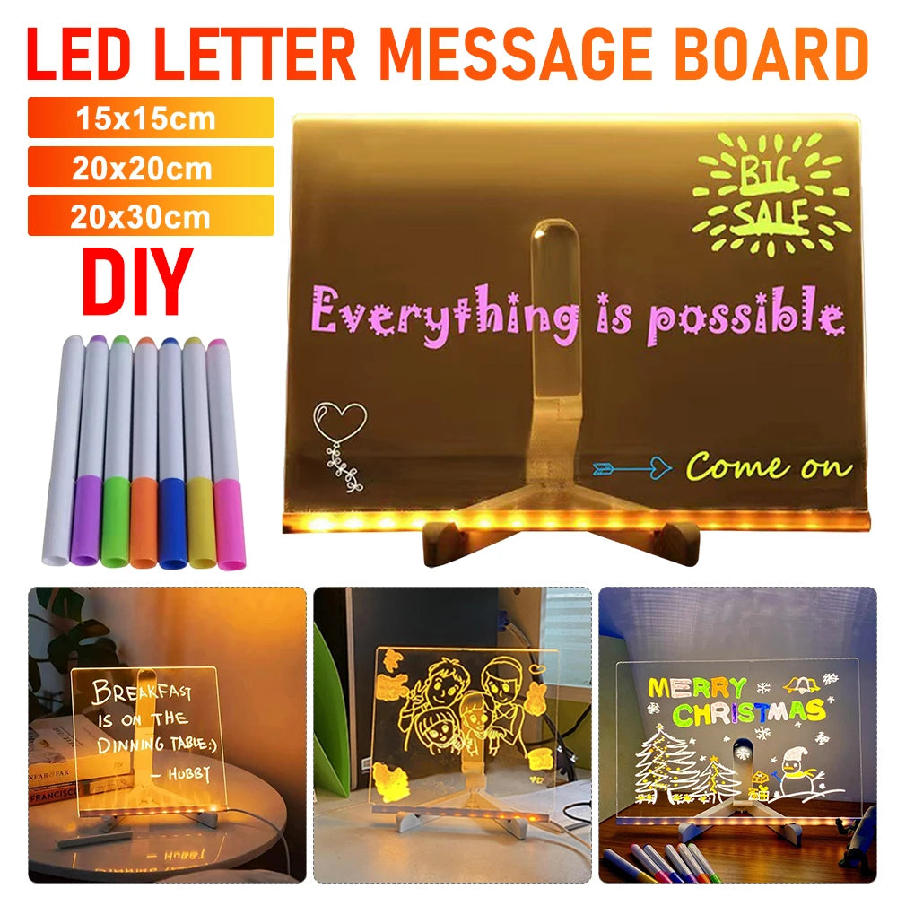 Light Up Dry Erase Board LED Letter Message Board