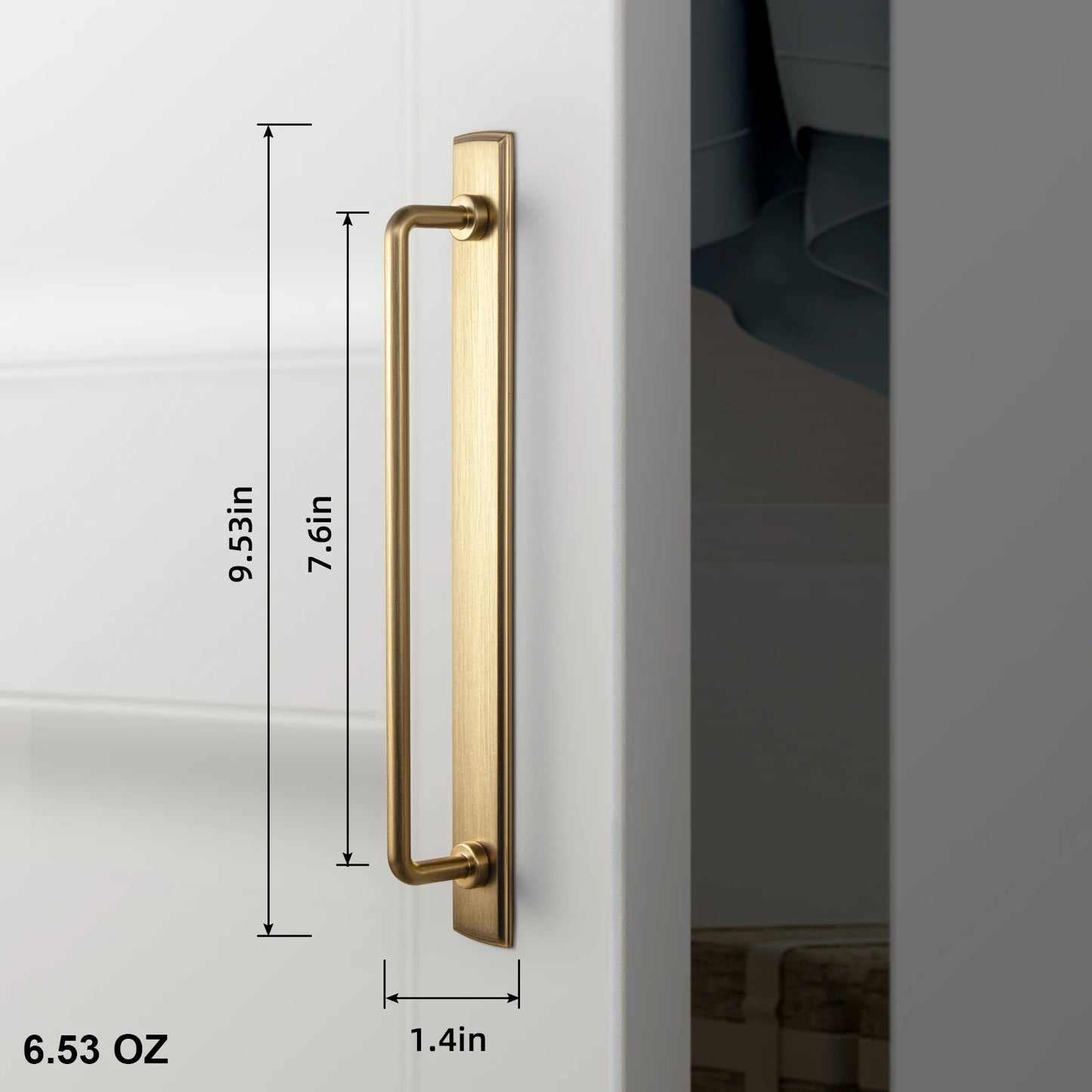 Brass Handle with Backboard Vintage Cover Up