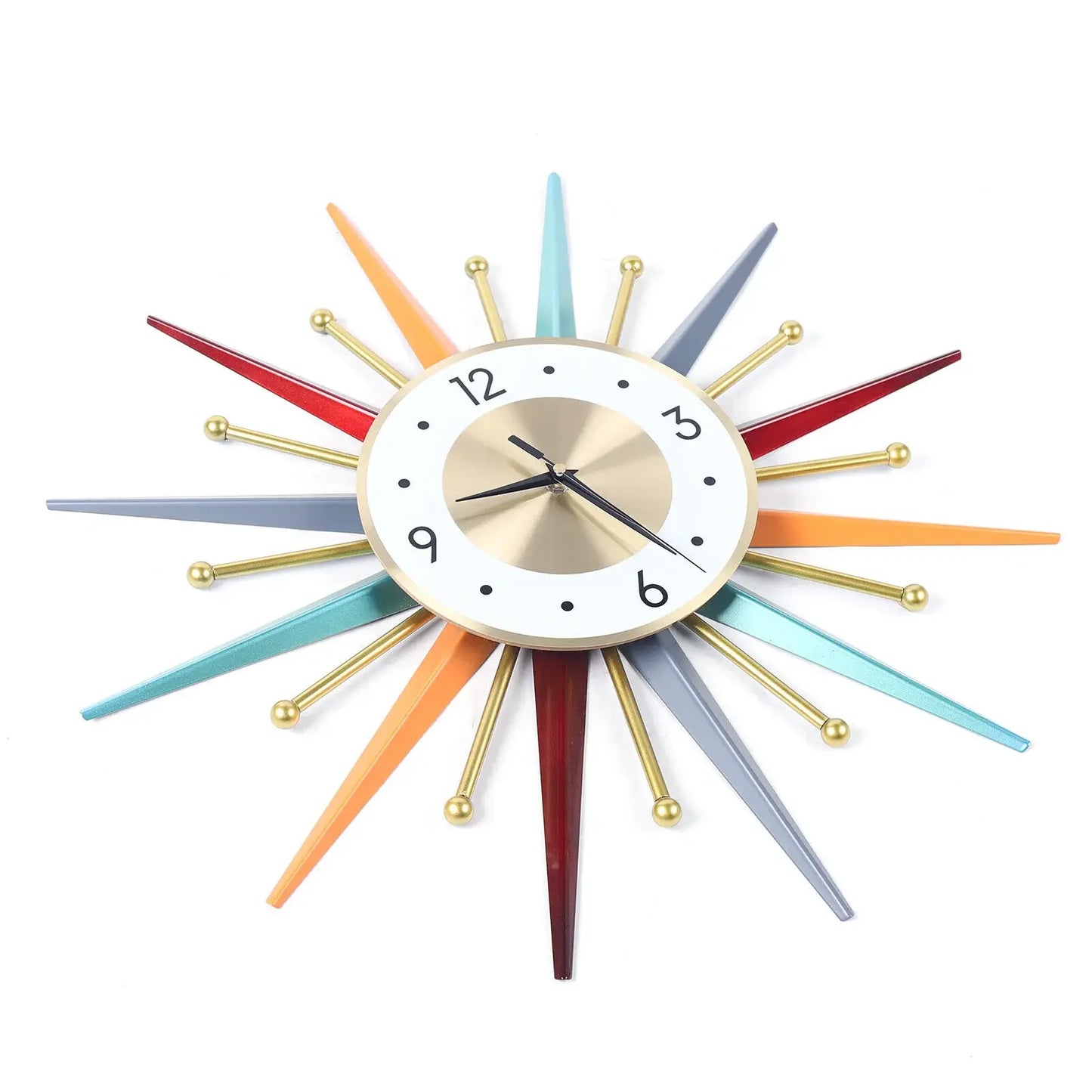 22 Inch Mid Century, Non-Ticking Wall Clock