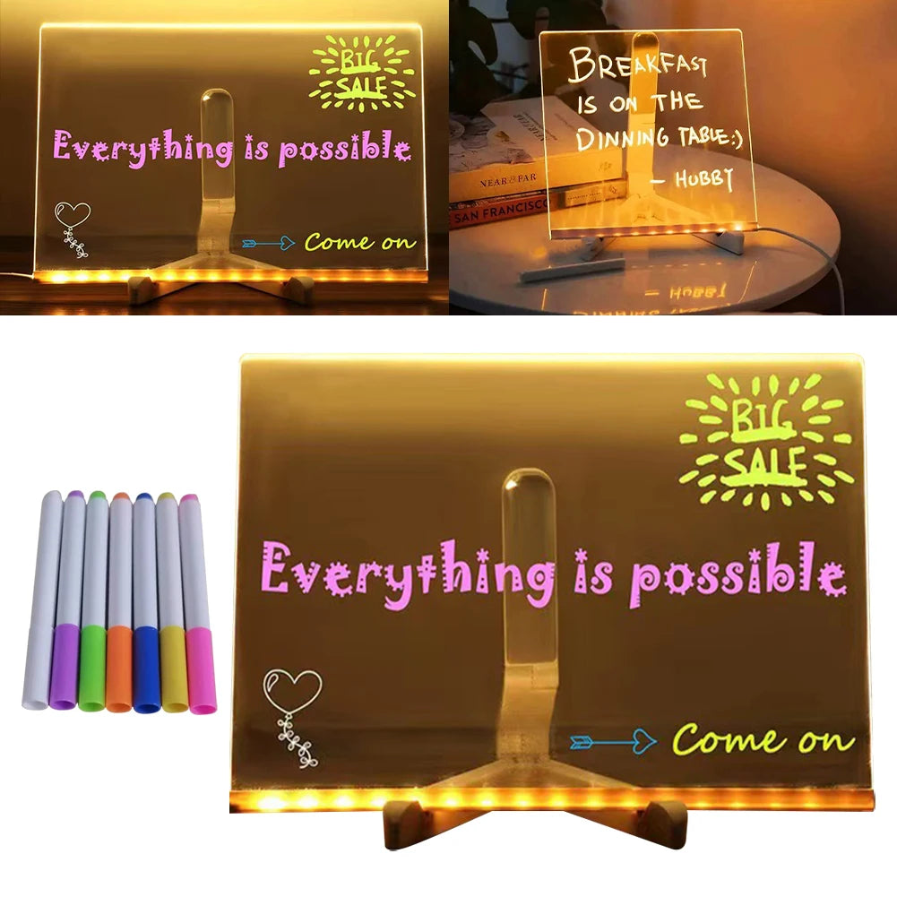 Light Up Dry Erase Board LED Letter Message Board