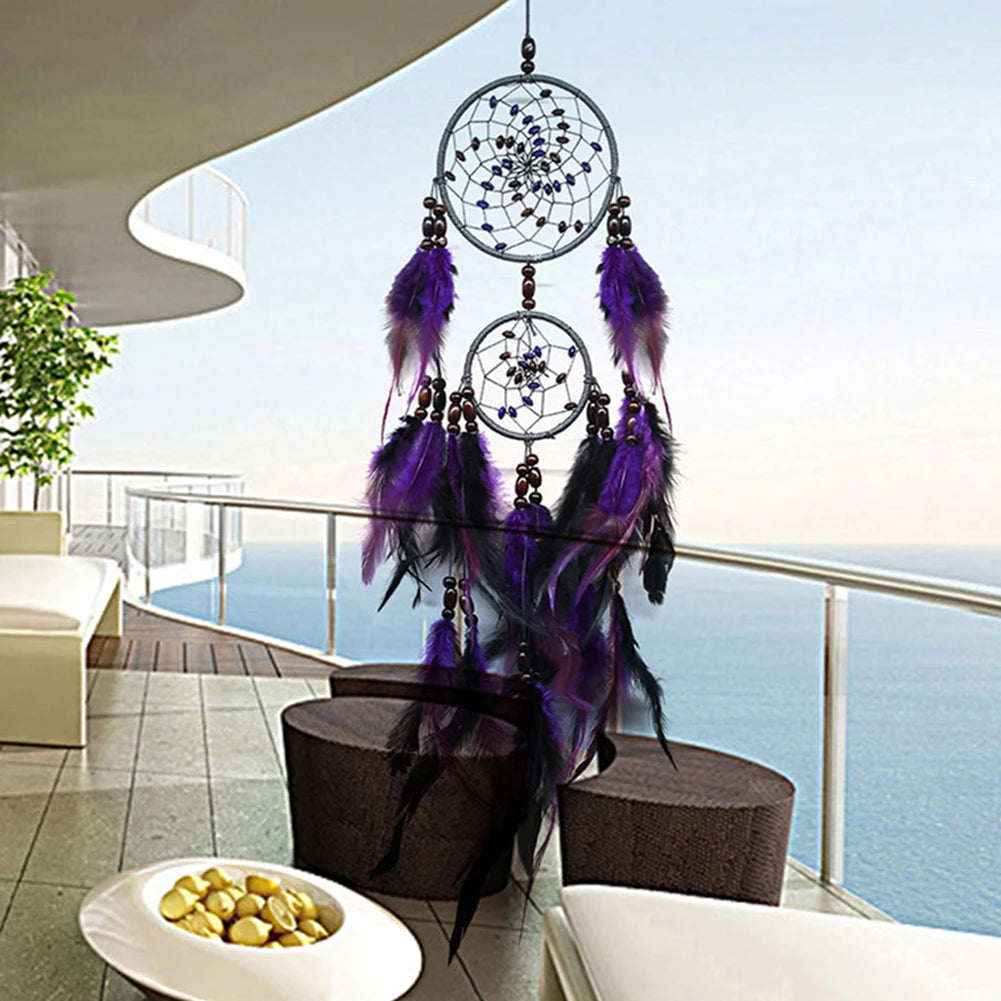 Purple Feather Dream Catcher Pendant