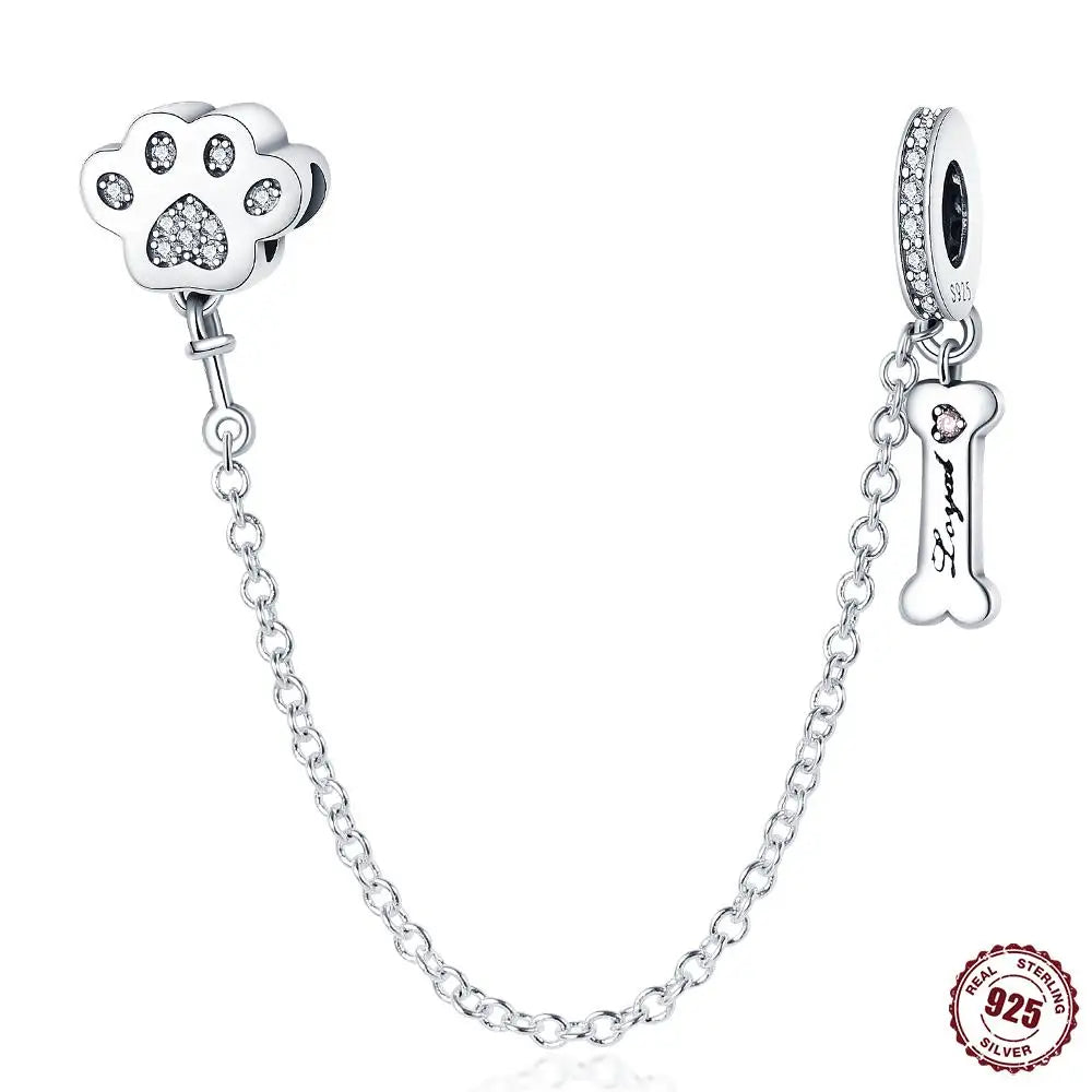 925 Sterling Safety Chain  Fit Pandora Bracelets
