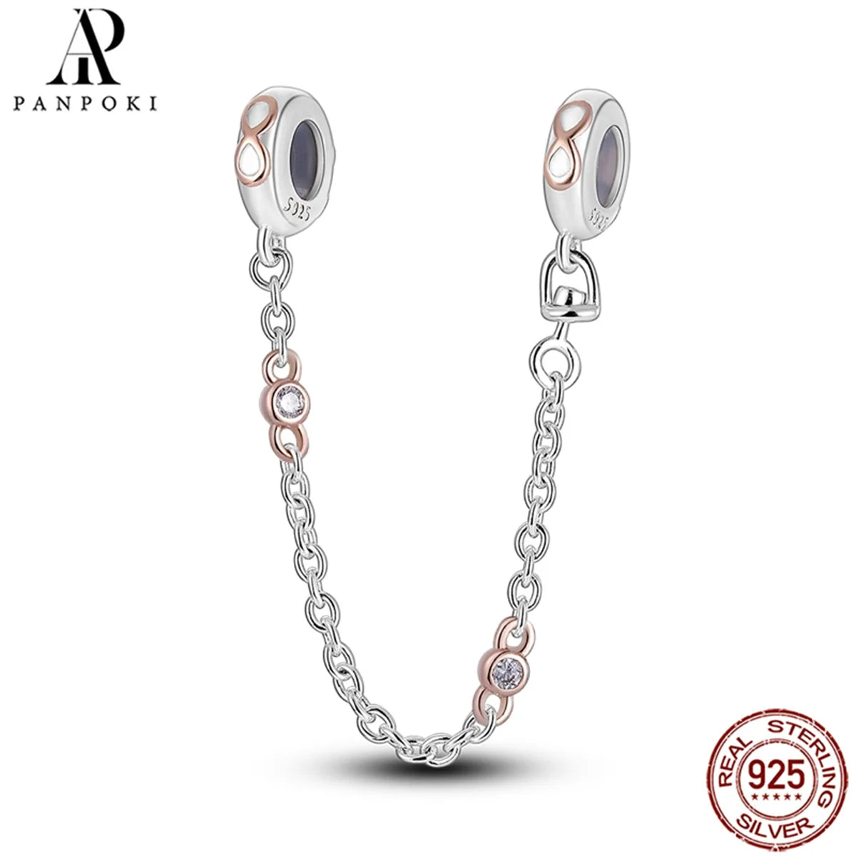 925 Sterling Safety Chain  Fit Pandora Bracelets