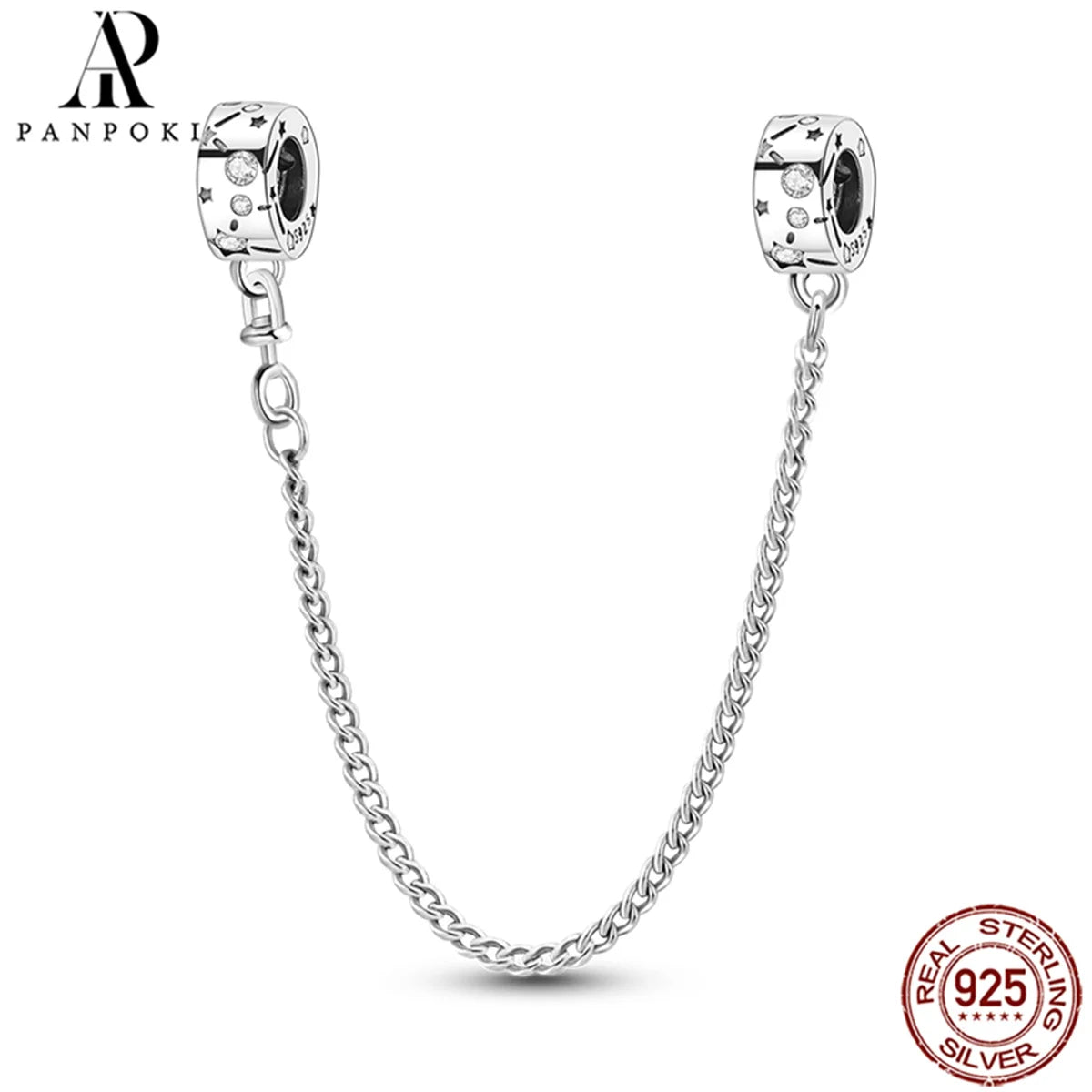925 Sterling Safety Chain  Fit Pandora Bracelets