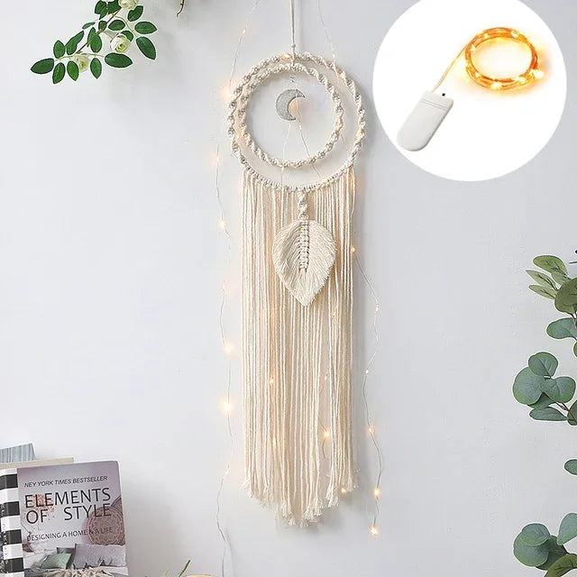 Moon Ramadan Macrame Dream Catcher, Boho Wall Hanging