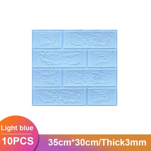 3D Brick Wall Stickers, Self-Adhesive Waterproof Stone