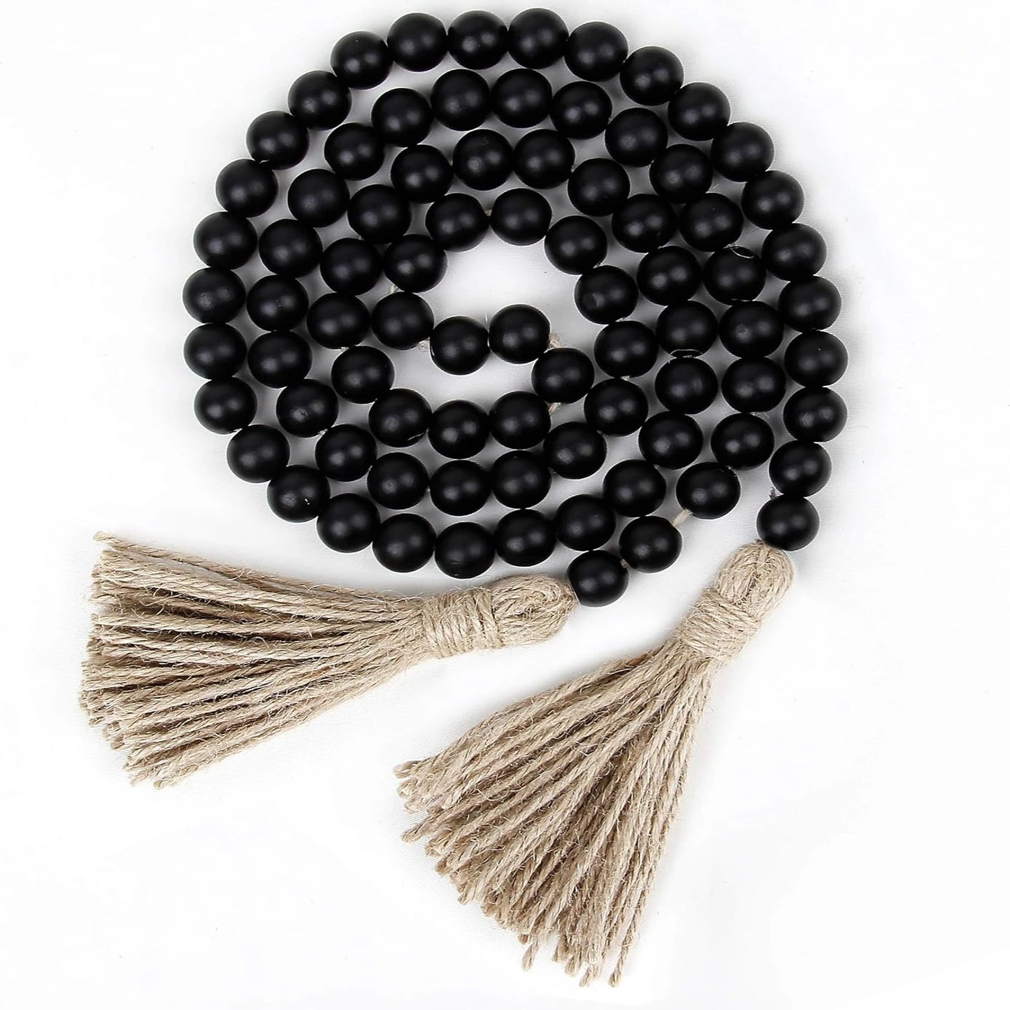 Wooden Bead Garland with Tassels  (2PCS)