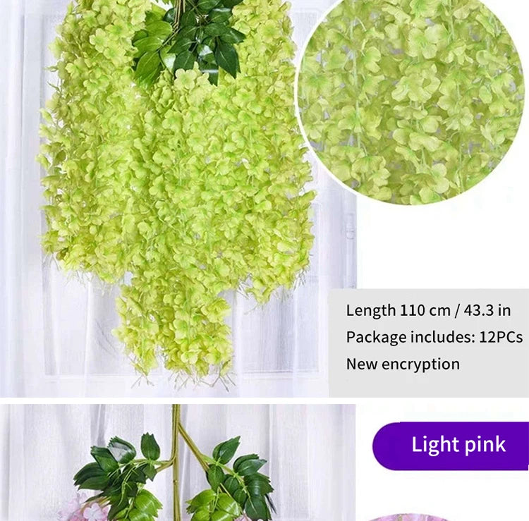 Artificial Wisteria Hanging Garland,  String Flower, Wedding Party