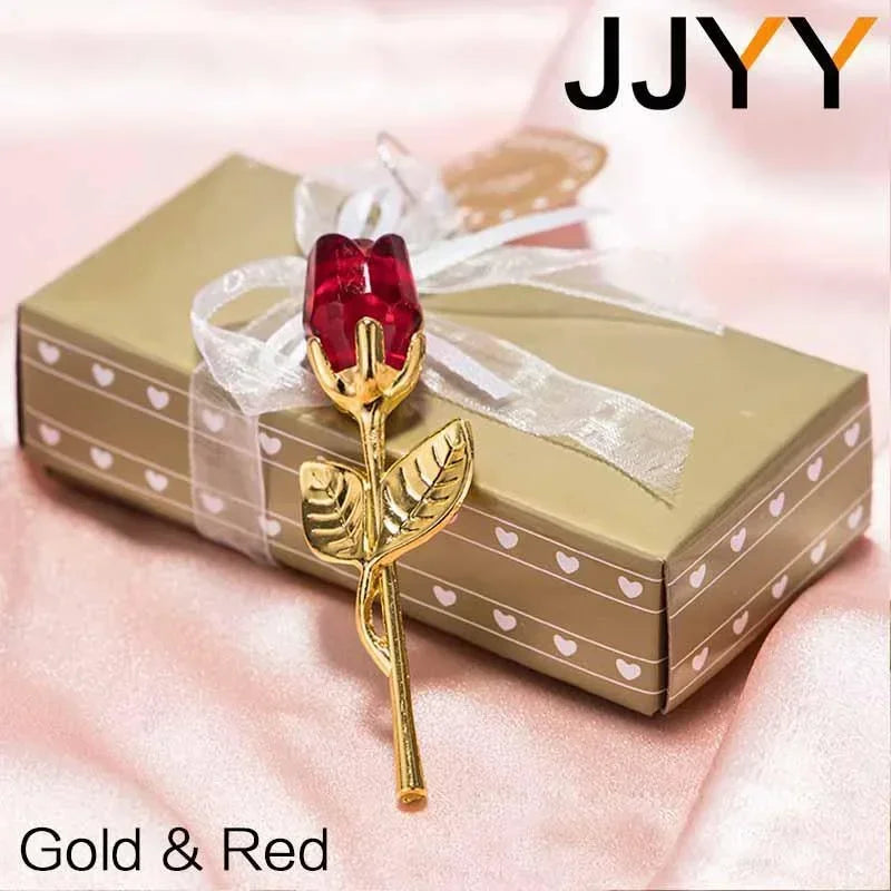 JJYY Glass Crystal Rose Valentine's Day Gift