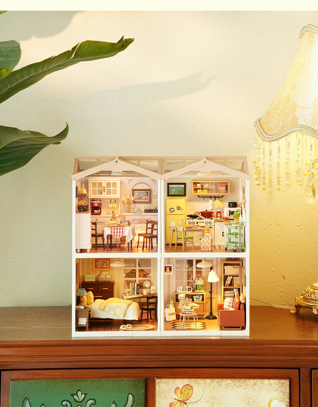 Miniature Dollhouse Kit  with LED