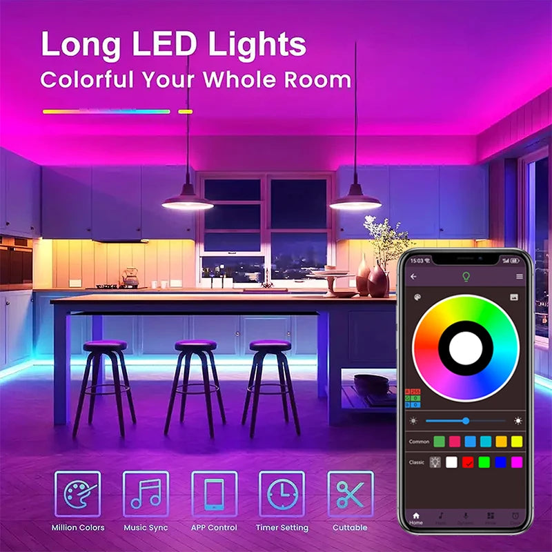 LED Strip Lights, APP Control, Color Changing