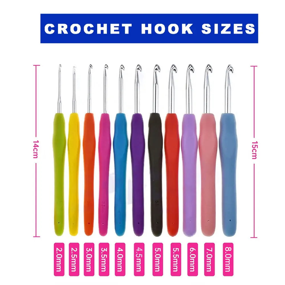 Colorful Aluminum Crochet Hooks Kit with Storage Bag