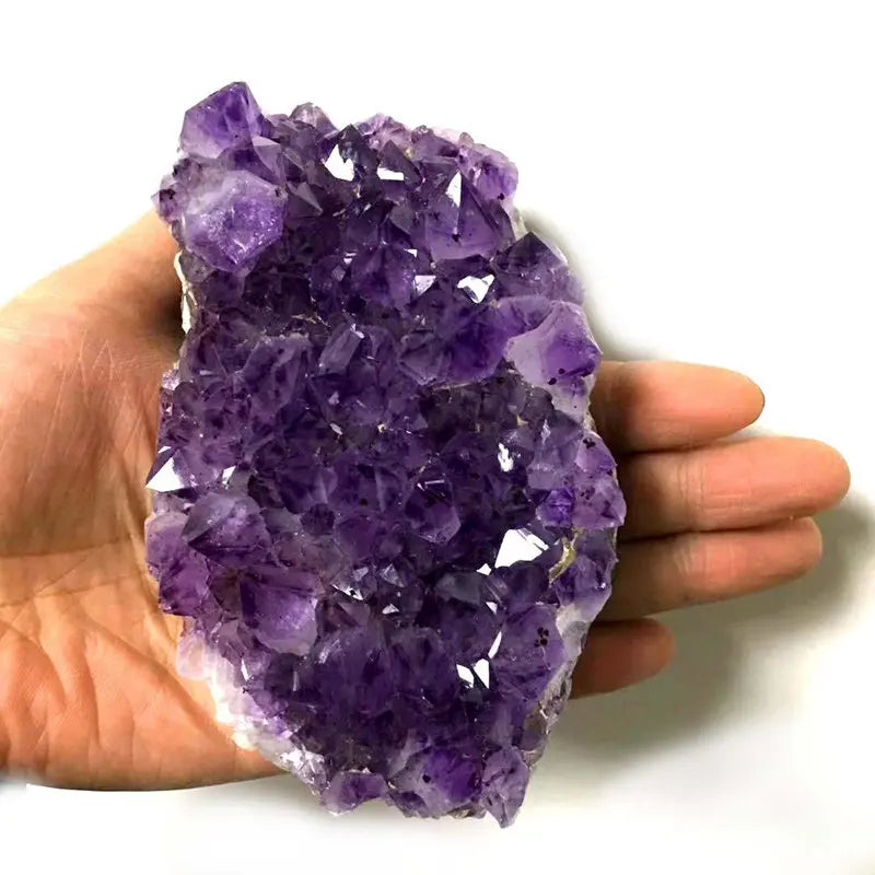 Natural Raw Purple Brazilian Amethyst Quartz Crystal Cluster