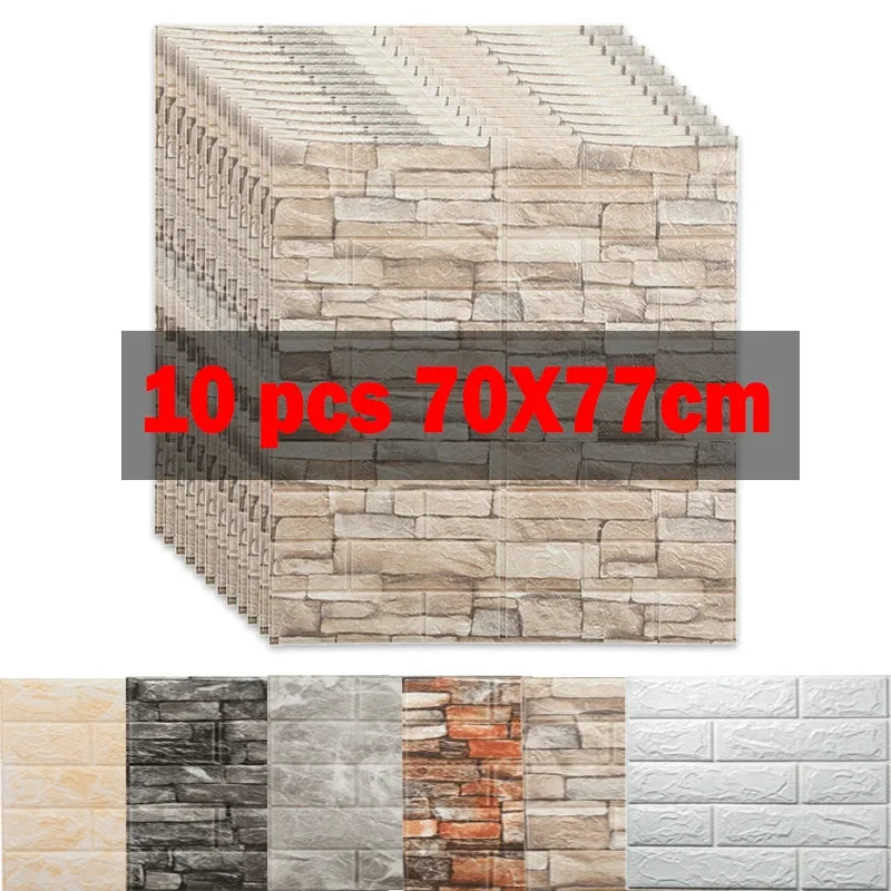 3D Brick Wall Sticker Panels - Self Adhesive Wallpaper