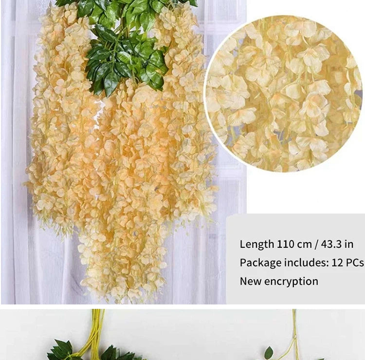 Artificial Wisteria Hanging Garland,  String Flower, Wedding Party