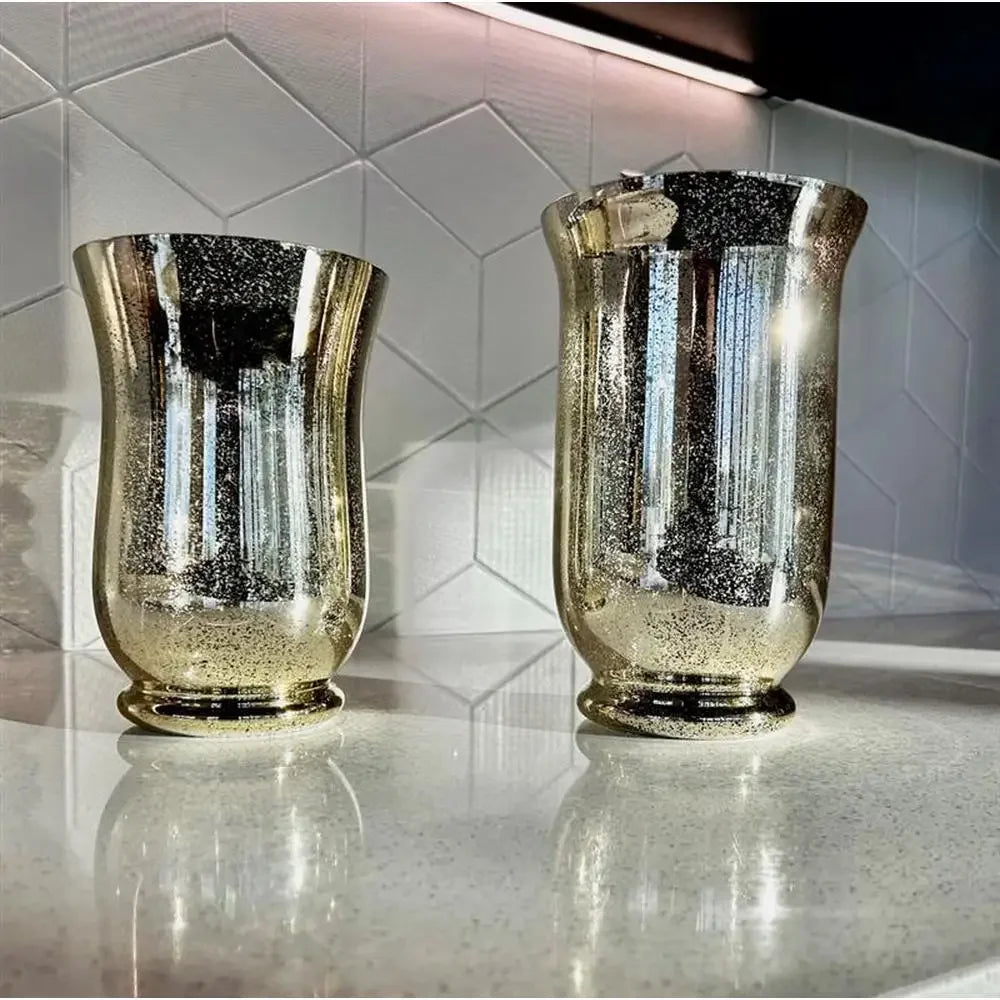 Luxury Mercury Glass Hurricane Candle Holder Collection