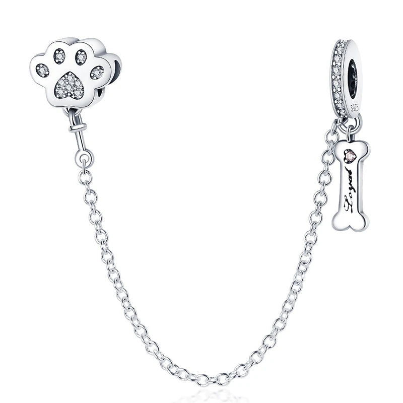 925 Sterling Safety Chain  Fit Pandora Bracelets