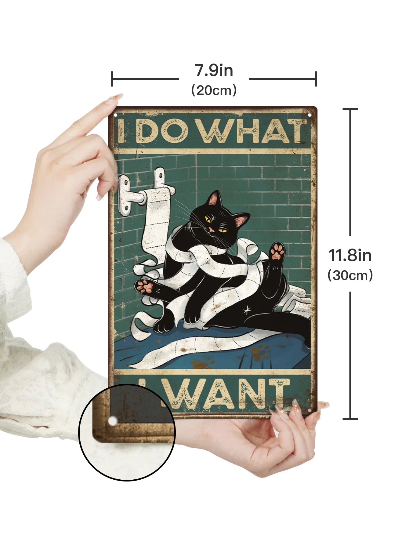 Putuo Decor Black Cat Tin Sign, Poster Wall Sign