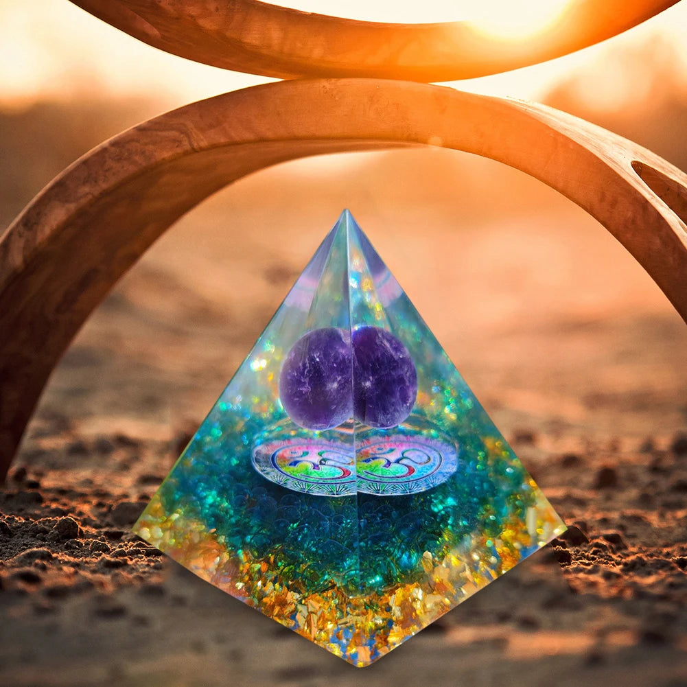 Energy Healing Stone Crystal Orgonite Energy Pyramid