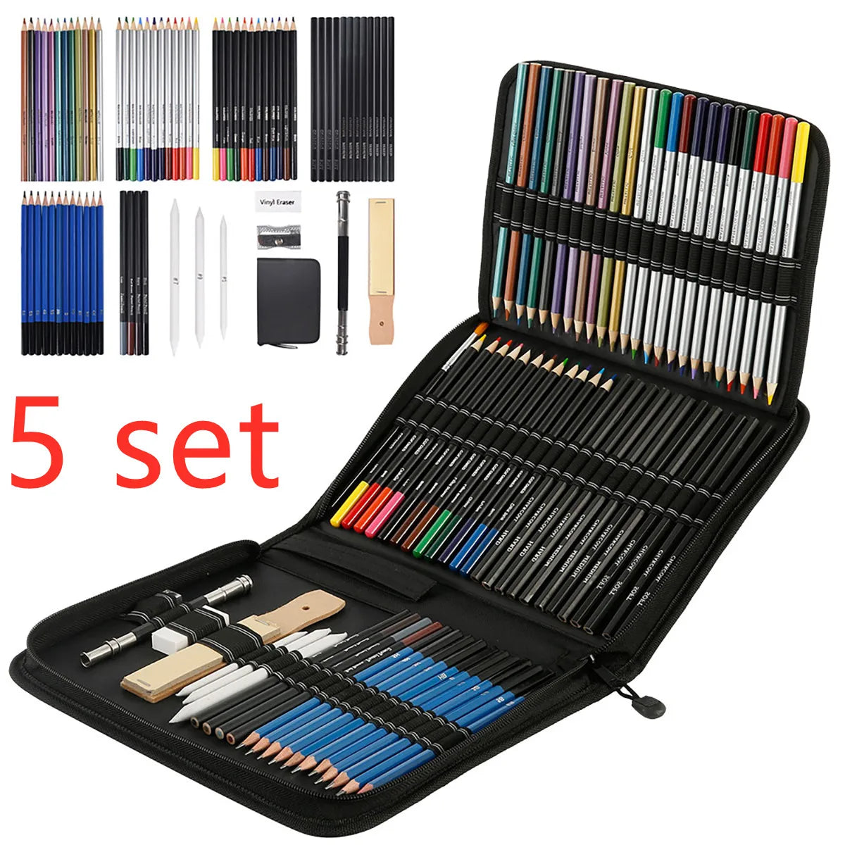 72Pcs Sketching Pencils Professionals Set