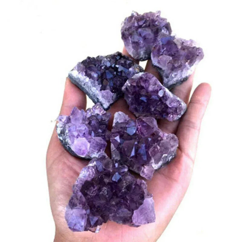 Natural Raw Purple Brazilian Amethyst Quartz Crystal Cluster