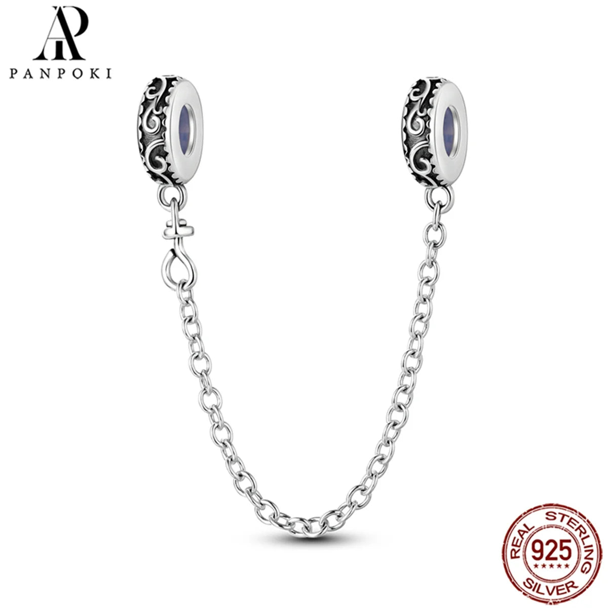 925 Sterling Safety Chain  Fit Pandora Bracelets