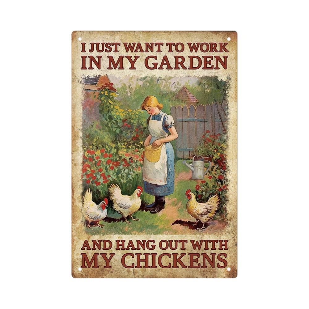 Putuo Decor 1PC Chicken Metal Tin Sign