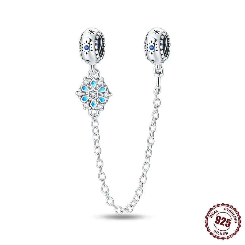 925 Sterling Safety Chain  Fit Pandora Bracelets