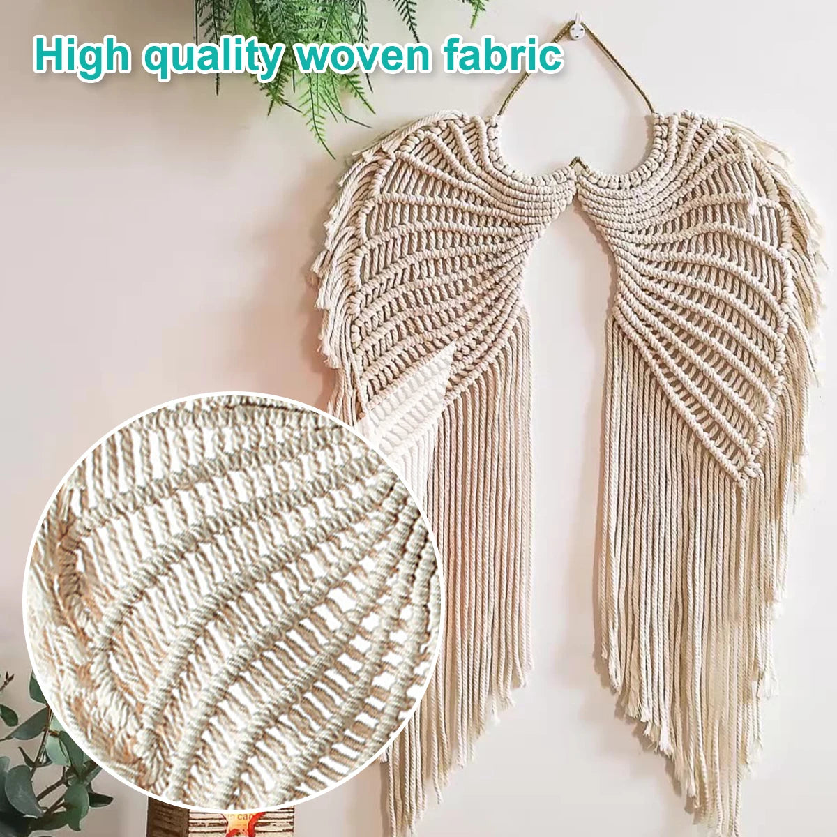 Angel Wing Hanging Tapestry Cotton Angel Wings with Long Tassels