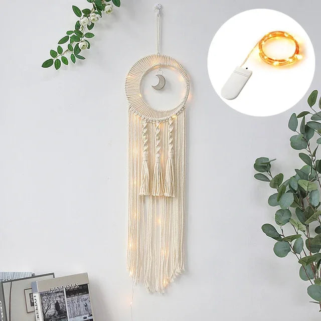 Moon Ramadan Macrame Dream Catcher, Boho Wall Hanging