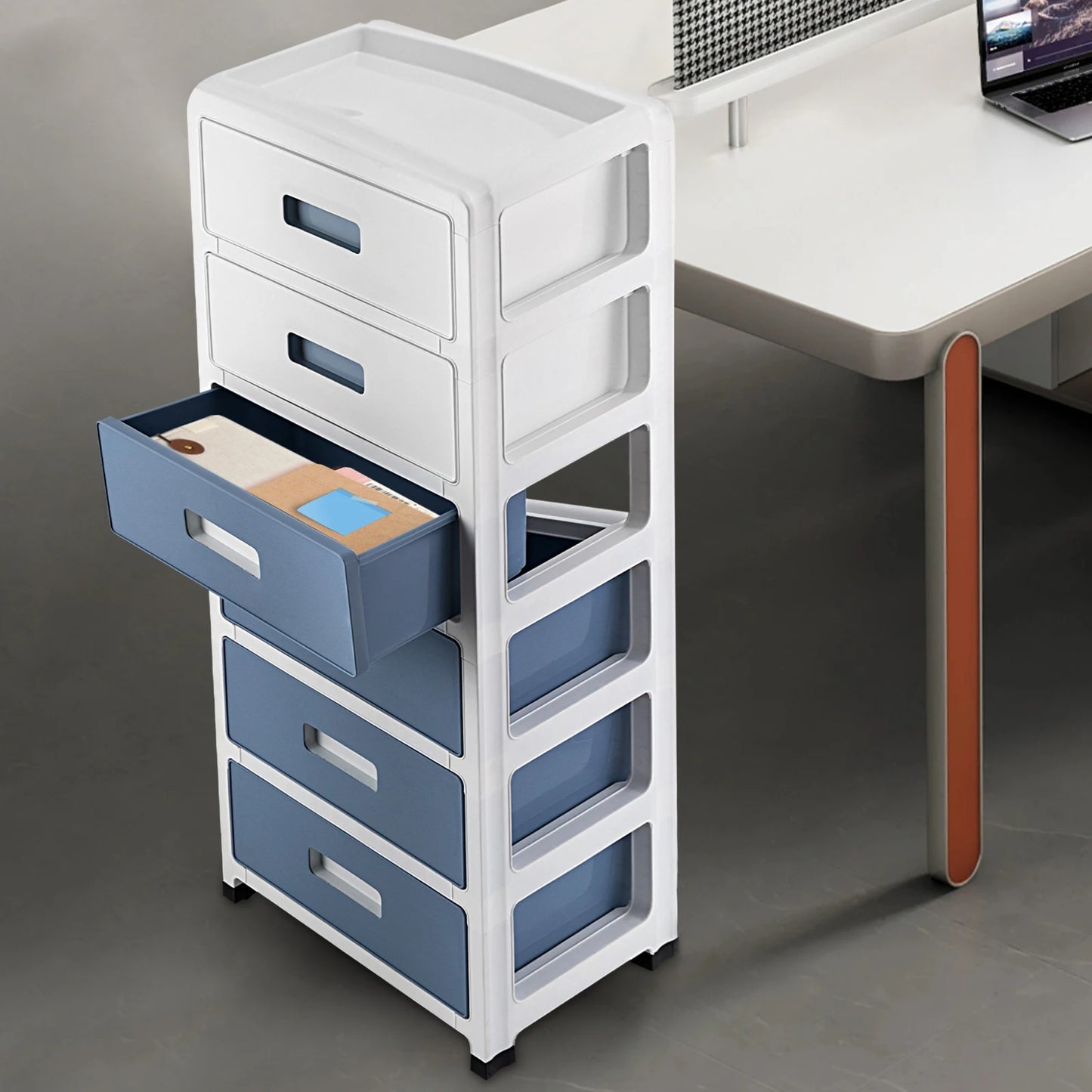 Plastic 6 Drawer Organizer w/Rollers