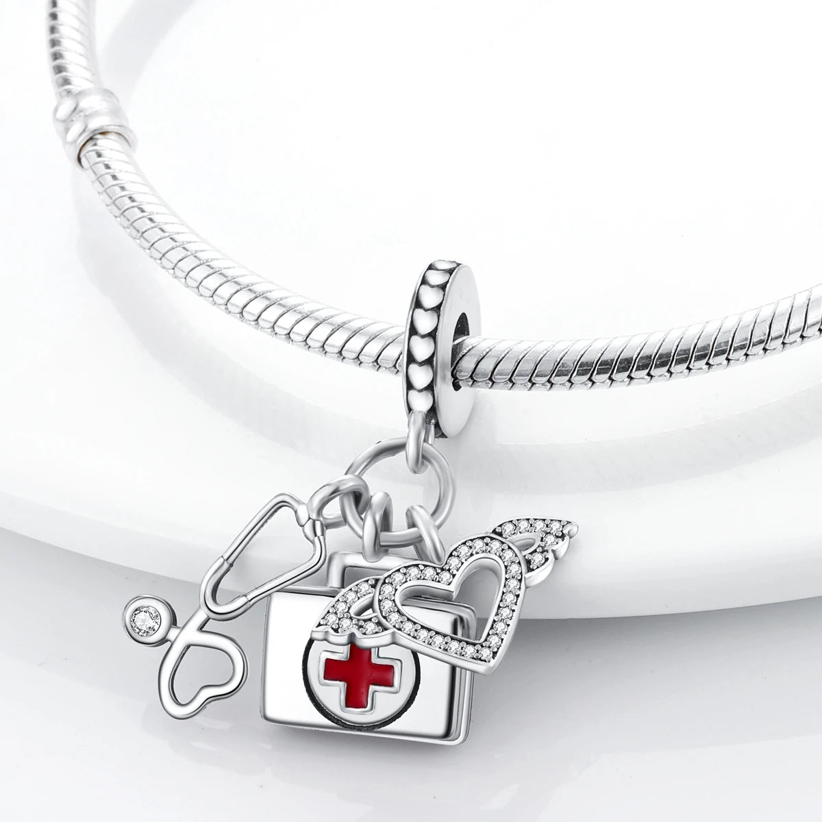 925 Sterling Silver First-aid Kit, Charms