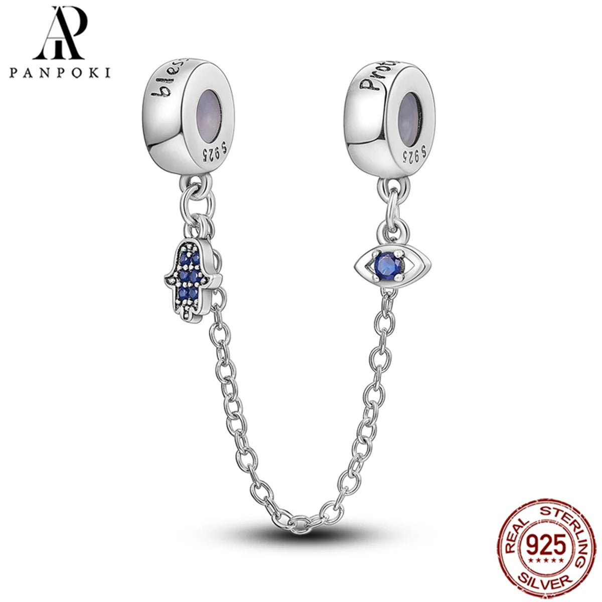 925 Sterling Safety Chain  Fit Pandora Bracelets