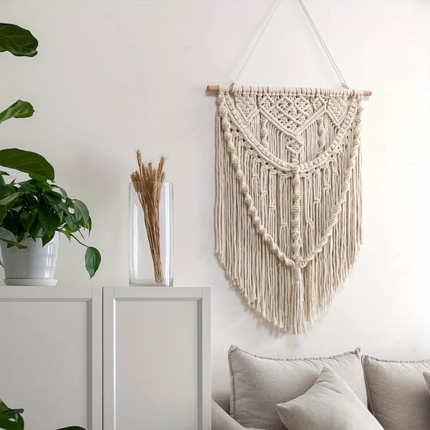 Handmade Woven Tapestry, Bohemian Macrame