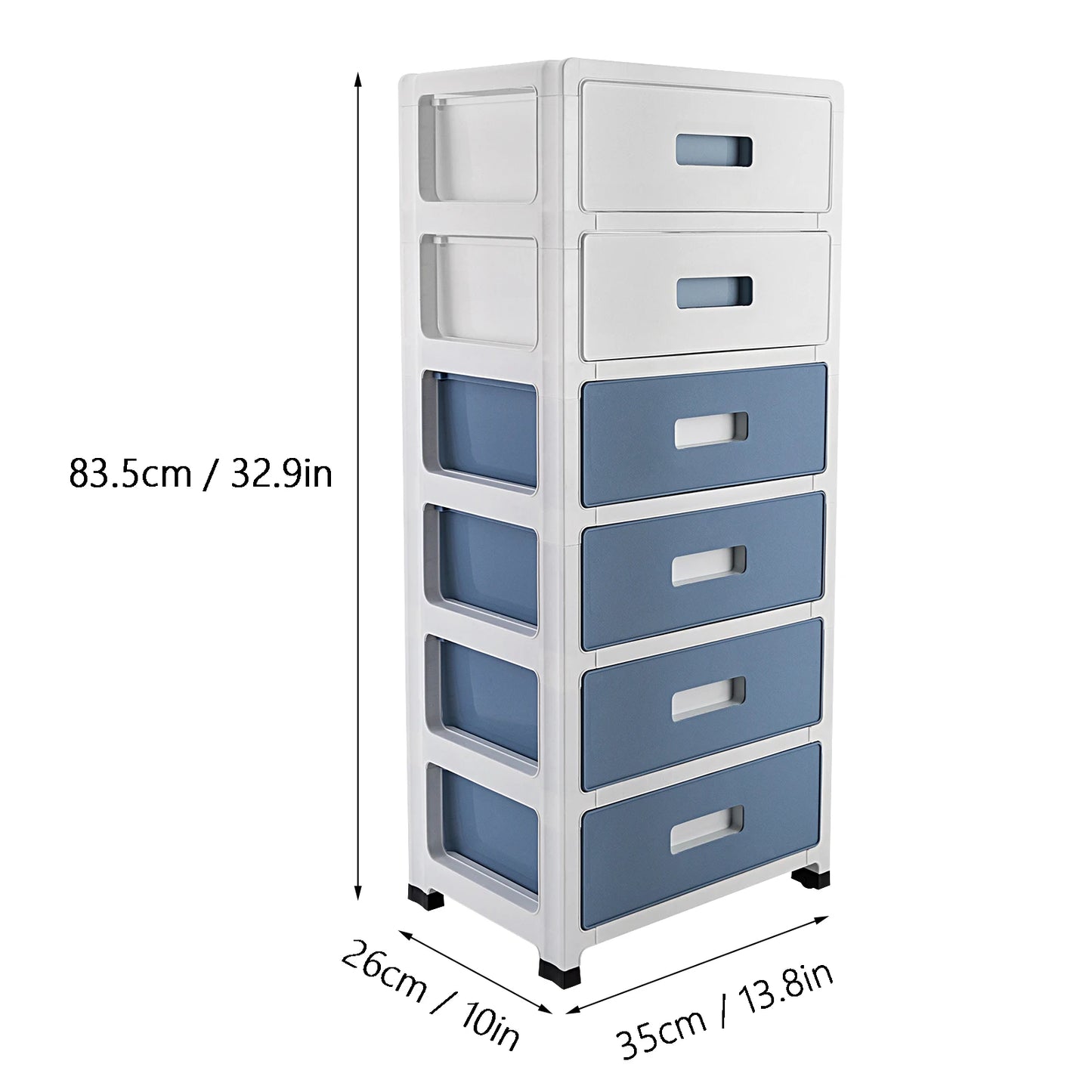 Plastic 6 Drawer Organizer w/Rollers