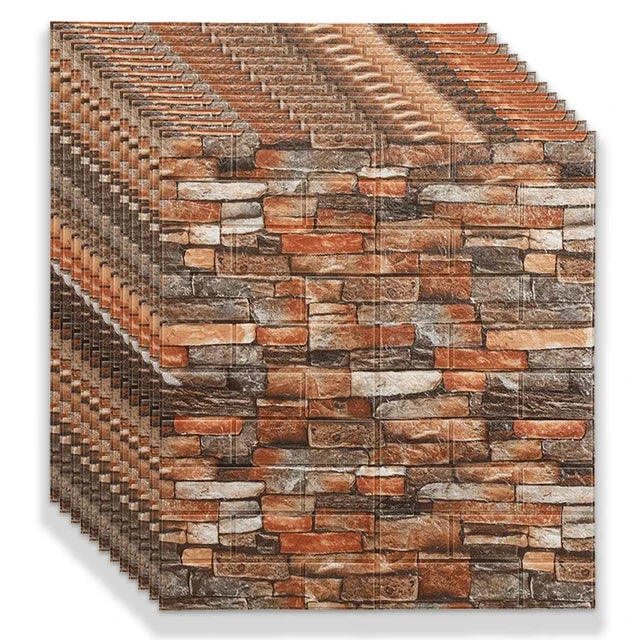 3D Brick Wall Sticker Panels - Self Adhesive Wallpaper