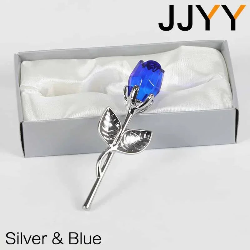 JJYY Glass Crystal Rose Valentine's Day Gift