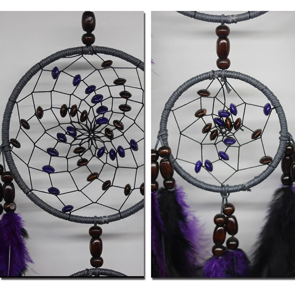 Purple Feather Dream Catcher Pendant