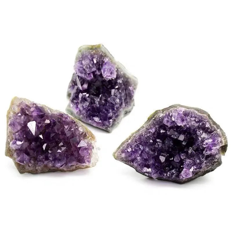 Natural Raw Purple Brazilian Amethyst Quartz Crystal Cluster