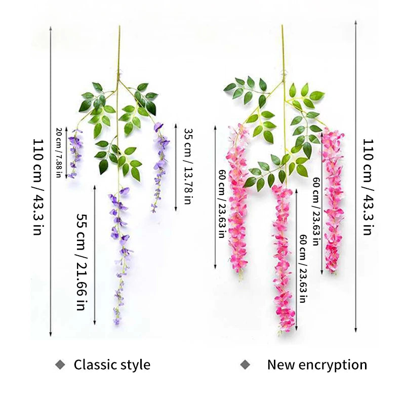 Artificial Wisteria Hanging Garland,  String Flower, Wedding Party